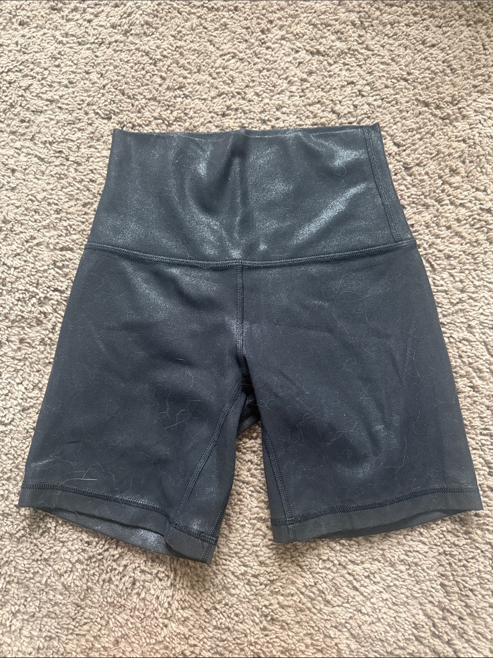 Lululemon Black 6” Metallic Bike Shorts